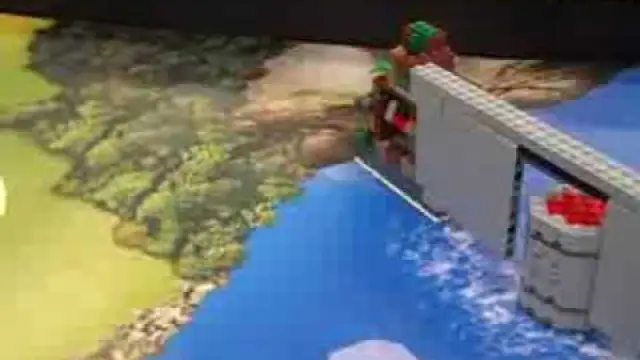 LEGO Mindstorms robot getting energy from a dam